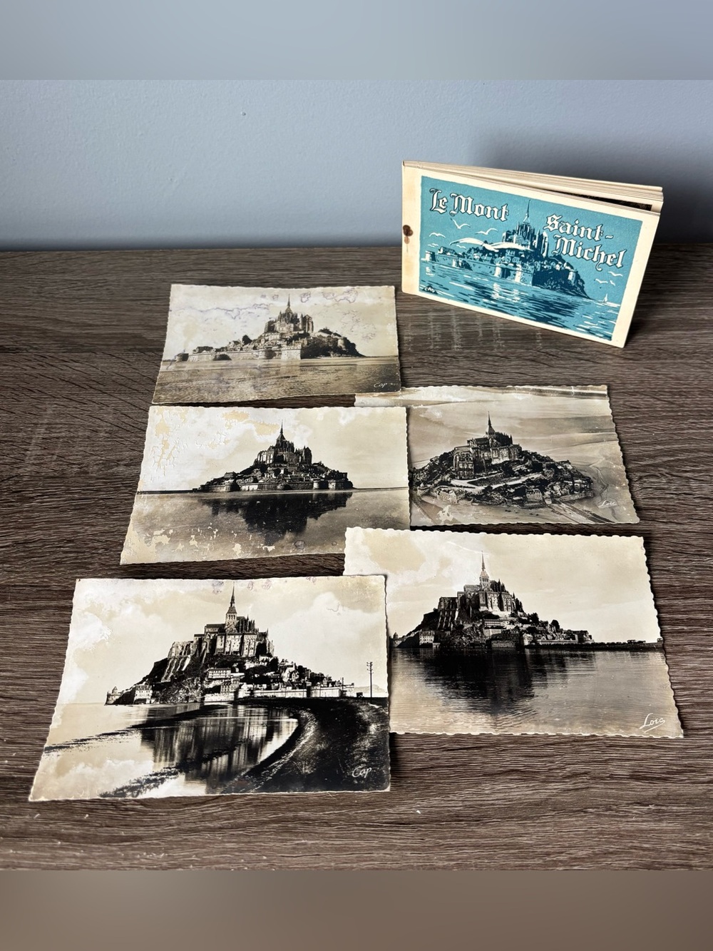 LOT Le Mont Saint Michel France Postcards vintage souvenir sepia